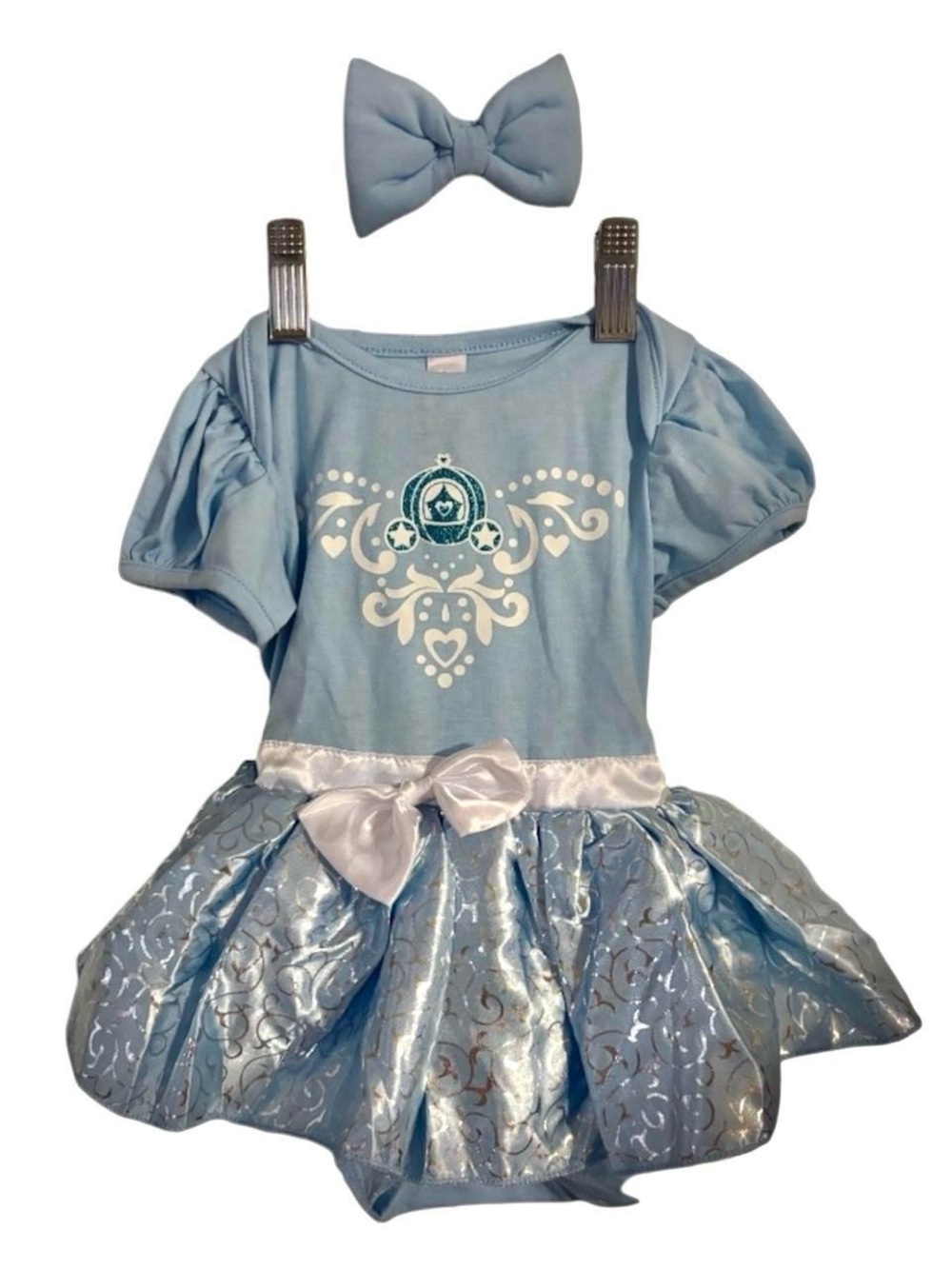 Light Blue Princess Halloween Dress with Headband 🩵